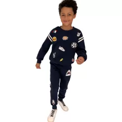 Varsity Patch Jogger Set Navy -Fashion Store varsity patch jogger set navy lola the boys 28923700019302