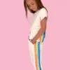 White Rainbow Sequin Jogger Set -Fashion Store white sequin rainbow jogger set lola the boys 28928053182566