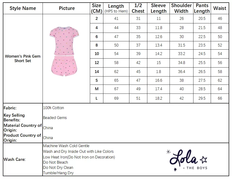 Women's Pink Gem Short Set 8 Women's Pink Gem Short Set - Image 6