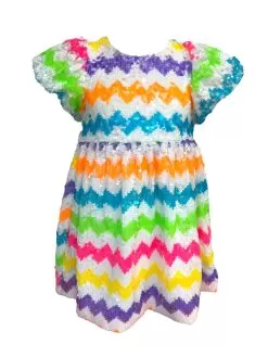 Zig Zag Rainbow Sequin Dress -Fashion Store zig zag rainbow sequin dress lola the boys 29602681815142