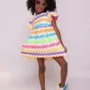 Zig Zag Rainbow Sequin Dress -Fashion Store zig zag rainbow sequin dress lola the boys 29604976033894